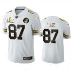 Men Travis Kelce Chiefs White Super Bowl LIV Golden Edition Jersey