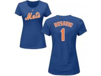 #1 Amed Rosario Women's Royal Blue Baseball - Name & Number New York Mets T-Shirt
