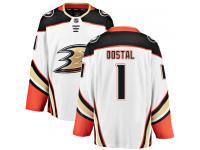 #1 Breakaway Lukas Dostal Youth White NHL Jersey - Away Anaheim Ducks