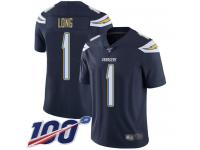#1 Limited Ty Long Navy Blue Football Home Men's Jersey Los Angeles Chargers Vapor Untouchable 100th Season