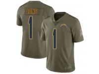 #1 Limited Ty Long Olive Football Men's Jersey Los Angeles Chargers 2017 Salute to Service