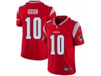 #10 Limited Josh Gordon Red Football Men's Jersey New England Patriots Inverted Legend