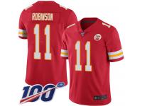 #11 Limited Demarcus Robinson Red Football Home Youth Jersey Kansas City Chiefs Vapor Untouchable 100th Season