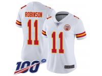 #11 Limited Demarcus Robinson White Football Road Women's Jersey Kansas City Chiefs Vapor Untouchable 100th Season