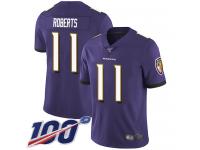 #11 Limited Seth Roberts Purple Football Home Men's Jersey Baltimore Ravens Vapor Untouchable 100th Season