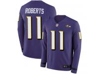 #11 Limited Seth Roberts Purple Football Men's Jersey Baltimore Ravens Therma Long Sleeve