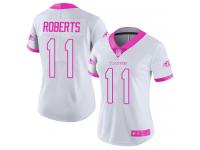 #11 Limited Seth Roberts White Pink Football Women's Jersey Baltimore Ravens Rush Fashion