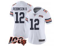 #12 Limited Allen Robinson White Football Women's Jersey Chicago Bears 100th Season