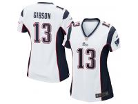 #13 Brandon Gibson New England Patriots Road Jersey _ Nike Women's White NFL Game