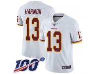 #13 Limited Kelvin Harmon White Football Road Youth Jersey Washington Redskins Vapor Untouchable 100th Season