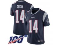 #14 Limited Steve Grogan Navy Blue Football Home Men's Jersey New England Patriots Vapor Untouchable 100th Season