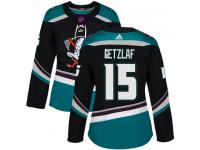 #15 Adidas Authentic Ryan Getzlaf Women's Black Teal NHL Jersey - Alternate Anaheim Ducks