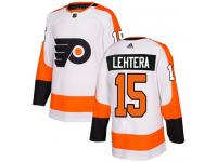 #15 Authentic Jori Lehtera White Adidas NHL Away Men's Jersey Philadelphia Flyers