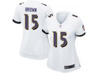 #15 Baltimore Ravens Marquise Brown Game Women's Road White Jersey Football