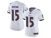 #15 Baltimore Ravens Marquise Brown Limited Women's Road White Jersey Football Vapor Untouchable