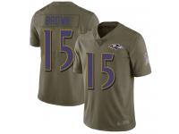 #15 Baltimore Ravens Marquise Brown Limited Youth Olive Jersey Football 2017 Salute to Service