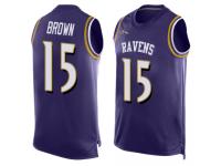 #15 Baltimore Ravens Marquise Brown Men's Purple Jersey Football Player Name & Number Tank Top