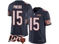 #15 Limited Eddy Pineiro Navy Blue Football Home Men's Jersey Chicago Bears 100th Season