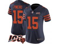 #15 Limited Eddy Pineiro Navy Blue Football Women's Jersey Chicago Bears Rush Vapor Untouchable 100th Season