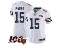 #15 Limited Eddy Pineiro White Football Women's Jersey Chicago Bears 100th Season