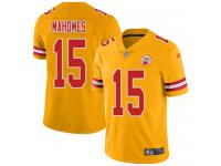#15 Limited Patrick Mahomes Gold Football Youth Jersey Kansas City Chiefs Inverted Legend Vapor Rush