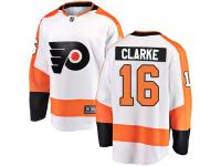 #16 Breakaway Bobby Clarke White NHL Away Men's Jersey Philadelphia Flyers