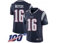 #16 Limited Jakobi Meyers Navy Blue Football Home Men's Jersey New England Patriots Vapor Untouchable 100th Season