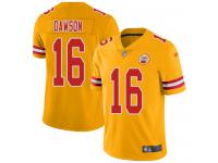 #16 Limited Len Dawson Gold Football Youth Jersey Kansas City Chiefs Inverted Legend Vapor Rush