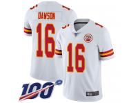#16 Limited Len Dawson White Football Road Men's Jersey Kansas City Chiefs Vapor Untouchable 100th Season