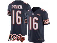 #16 Limited Pat O'Donnell Navy Blue Football Home Men's Jersey Chicago Bears 100th Season
