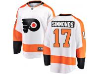 #17 Breakaway Wayne Simmonds White NHL Away Men's Jersey Philadelphia Flyers