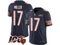 #17 Limited Anthony Miller Navy Blue Football Home Men's Jersey Chicago Bears 100th Season