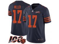 #17 Limited Anthony Miller Navy Blue Football Men's Jersey Chicago Bears Rush Vapor Untouchable 100th Season