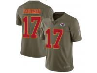 #17 Limited Mecole Hardman Olive Football Men's Jersey Kansas City Chiefs 2017 Salute to Service