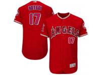 #17 Men's Shohei Ohtani Authentic Jersey Red MLB Majestic Alternate Los Angeles Angels of Anaheim Flex Base
