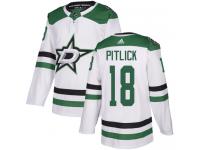 #18 Authentic Tyler Pitlick White Adidas NHL Away Men's Jersey Dallas Stars