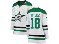 #18 Breakaway Tyler Pitlick White NHL Away Women's Jersey Dallas Stars