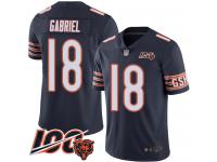#18 Limited Taylor Gabriel Navy Blue Football Home Men's Jersey Chicago Bears 100th Season
