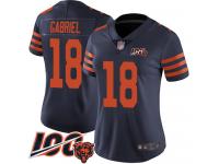 #18 Limited Taylor Gabriel Navy Blue Football Women's Jersey Chicago Bears Rush Vapor Untouchable 100th Season