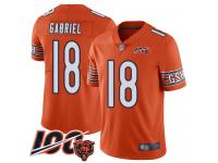 #18 Limited Taylor Gabriel Orange Football Alternate Men's Jersey Chicago Bears 100th Season