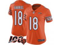 #18 Limited Taylor Gabriel Orange Football Alternate Women's Jersey Chicago Bears 100th Season