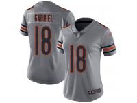 #18 Limited Taylor Gabriel Silver Football Women's Jersey Chicago Bears Inverted Legend Vapor Rush