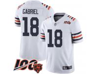 #18 Limited Taylor Gabriel White Football Men's Jersey Chicago Bears 100th Season