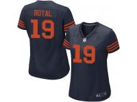 #19 Eddie Royal 1940s Throwback Chicago Bears Alternate Jersey _ Nike Women's Navy Blue NFL Game