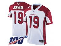 #19 Limited KeeSean Johnson White Football Road Men's Jersey Arizona Cardinals Vapor Untouchable 100th Season