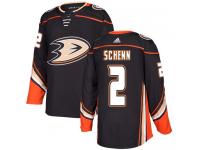 #2 Adidas Authentic Luke Schenn Men's Black NHL Jersey - Home Anaheim Ducks
