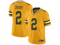 #2 Limited Mason Crosby Gold Football Men's Jersey Green Bay Packers Inverted Legend Vapor Rush