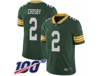#2 Limited Mason Crosby Green Football Home Men's Jersey Green Bay Packers Vapor Untouchable 100th Season