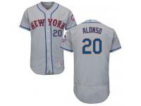 #20 Authentic Pete Alonso Men's Grey Baseball Jersey - Road New York Mets Flex Base