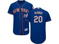 #20 Authentic Pete Alonso Men's Royal Gray Baseball Jersey - Alternate New York Mets Flex Base